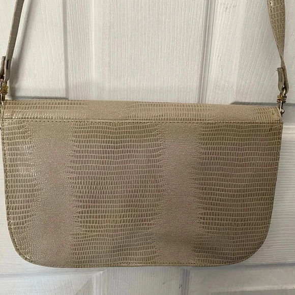 VTG Y2K Genuine Leather Made in Korea Snake Print Crossbody Bag Silver Color - Picture 11 of 12